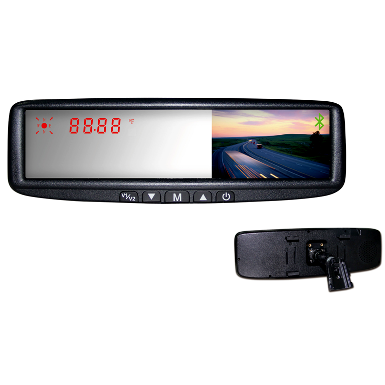 BOYO VTB45M - Replacement Rear-View Mirror with 4.3" TFT-LCD Backup Camera Monitor with Built-in FM Transmitter and Bluetooth