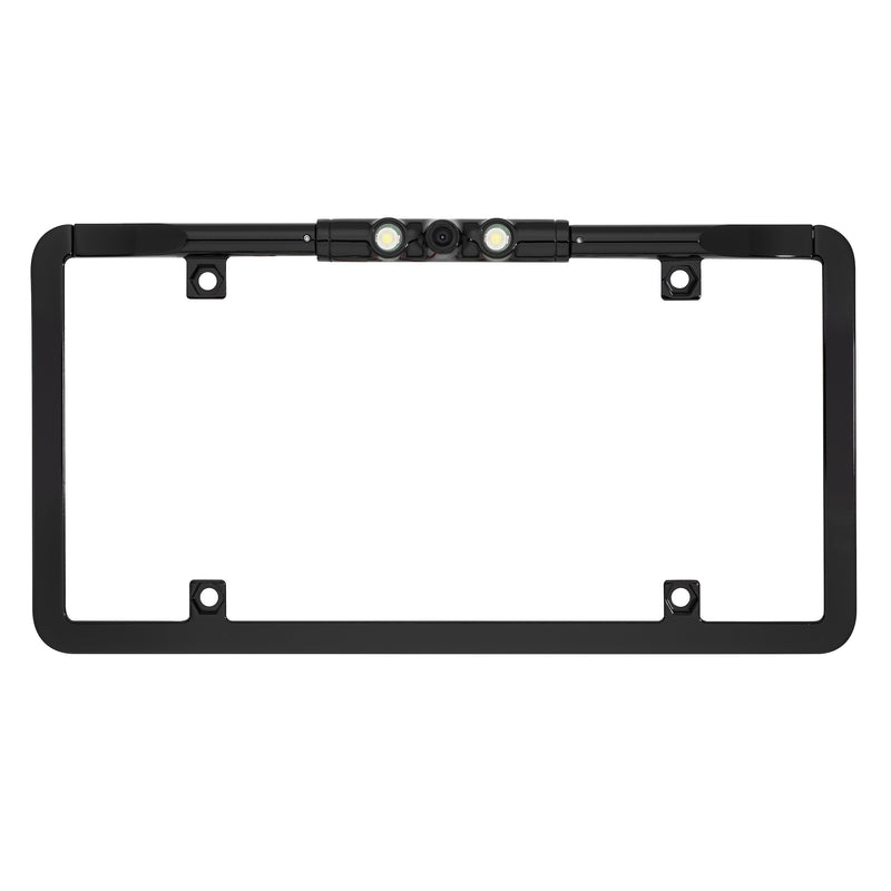 BOYO VTL375LTJ - Ultra Slim Full-Frame License Plate Backup Camera with Active Parking Lines and LED Lights (Black)