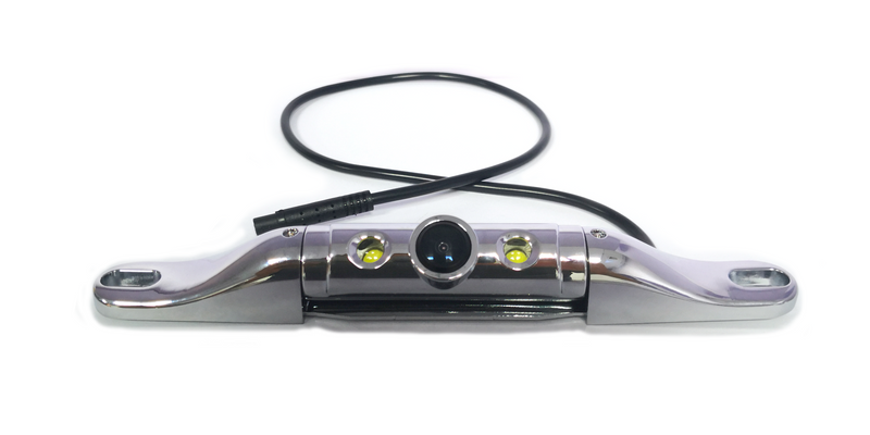 BOYO VTL402CLS - Short  Length Bar-Type License Plate Backup Camera with LED Lights (Chrome)