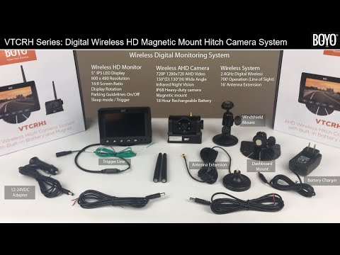 Magnetic Wireless Backup Camera System, Rechargeable Battery Hitch