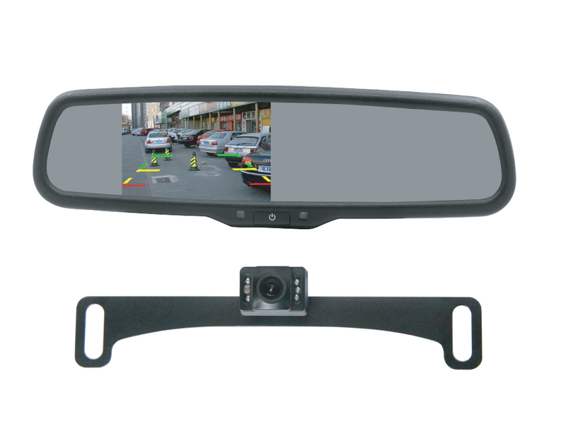 BOYO VTC1743M - Vehicle Backup Camera System with 4.3” Rear-View Mirror Monitor and License Plate Backup Camera for Car, Truck, SUV and Van