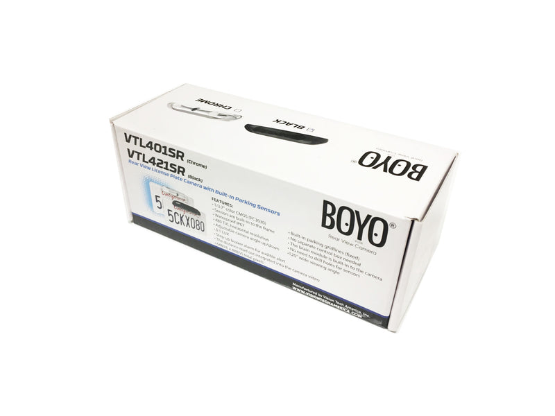 BOYO VTL401SR - Bar-Type License Plate Backup Camera with Parking Sensors (Chrome)