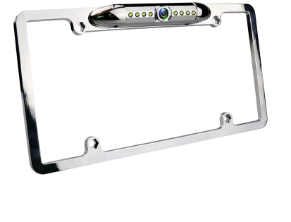 VISION VSL200L - Full-Frame License Plate Backup Camera with Built-in LED Lights (Chrome)