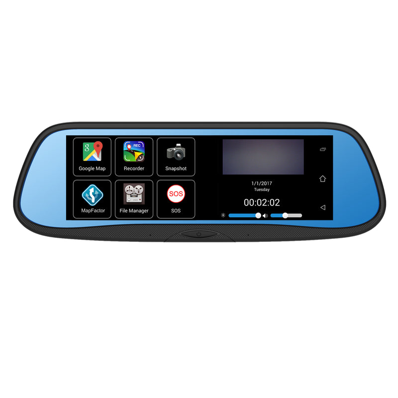 BOYO VTG700X - Replacement Rear-View Mirror with 7" HD Monitor, GPS Navigation and Buit-in DVR (Android OS)