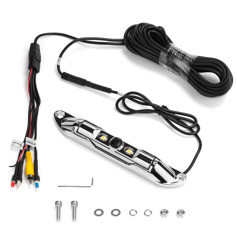 BOYO VTL400CL - Bar-Type License Plate Backup Camera with Parking Lines and LED Lights (Chrome)