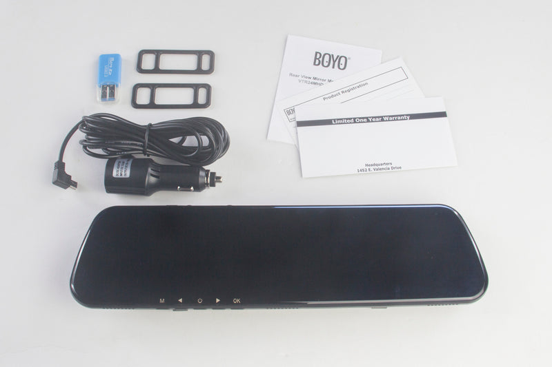BOYO VTR24MHD - Rear-View Mirror with Front HD Camera and FHD DVR