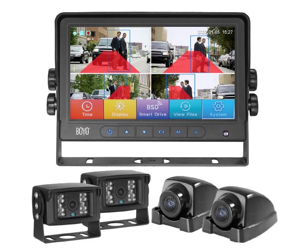 BOYO VTC700AI-4 : 7” AHD Monitor and Four Cameras with INTELLIGENT DETECTION and WARNING ALERT (4 CHANNEL)